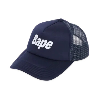 A BATHING APE Bape Logo Mesh Cap "Navy"