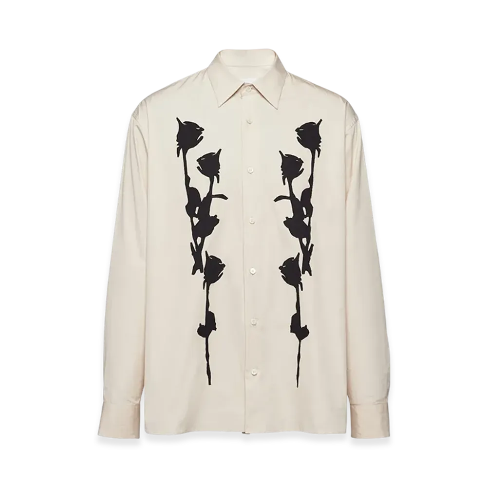 PRADA Cotton Shirt "Sand/Black"