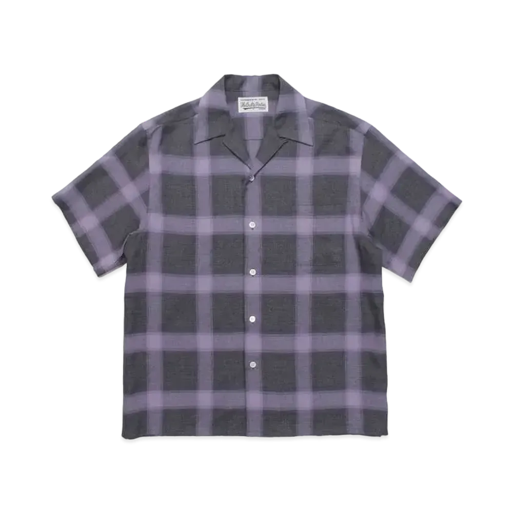 WACKO MARIA CHECK OPEN COLLAR SHIRT "Black"