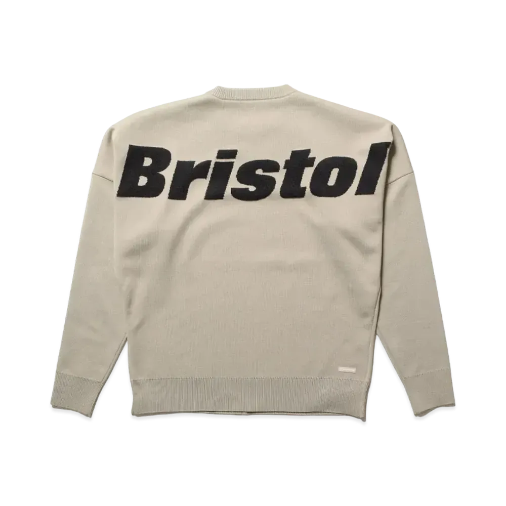 F.C.Real Bristol Big Logo Crewneck Knit "Beige"