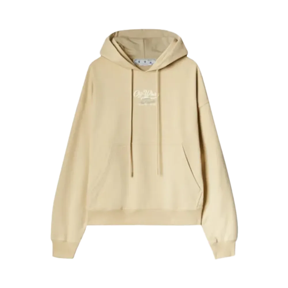 Off-White Script Logo Opp Over Skate Hoodie "Beige"