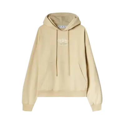 Off-White Script Logo Opp Over Skate Hoodie "Beige"