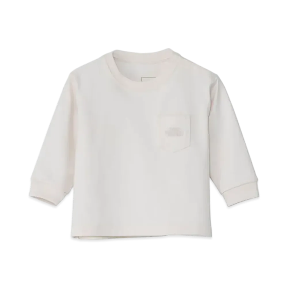 The North Face Baby Long Sleeve Pocket Logo Tee "Off White"