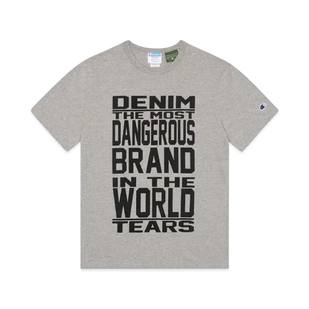 DENIM TEARS x Champion Mission Statement Tee "Grey"