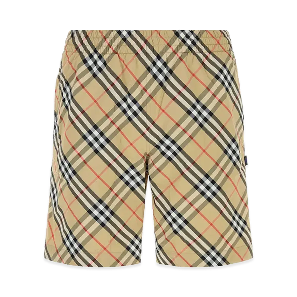 Burberry Embroidered Nylon Swimming Shorts "Checked"