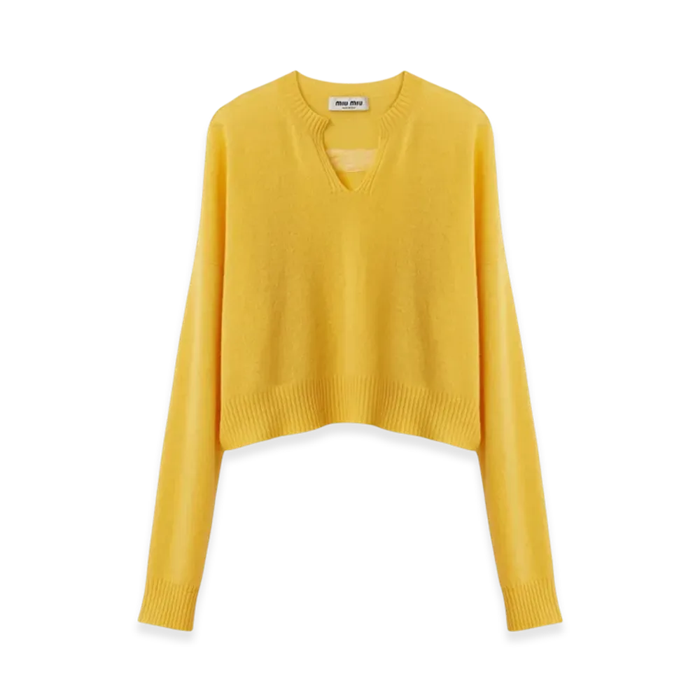 MIU MIU Women's Cashmere Crewneck Sweater "Cream"