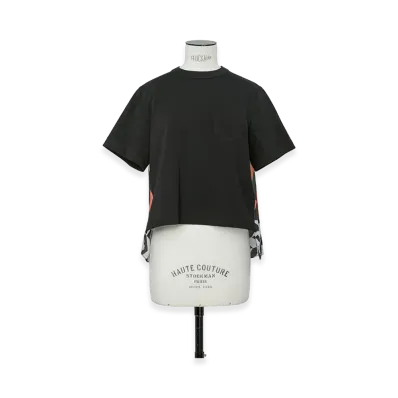 sacai x A.P.C. Women's Quilts T-Shirt "Orange Multi"