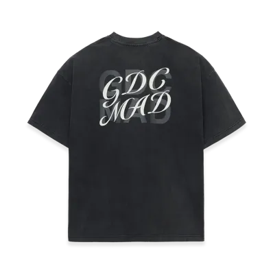 GDC x MADNESS Superimpose Graphic Washed T-Shirt "Charcoal"