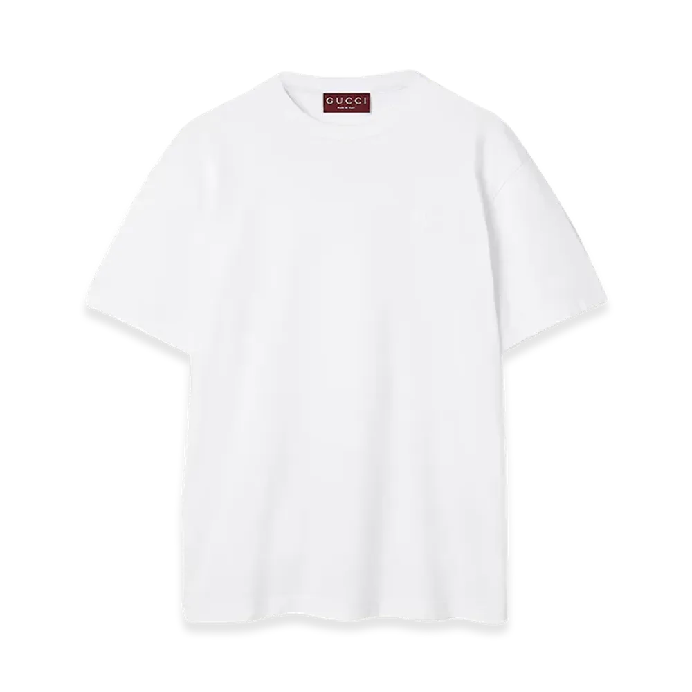 GUCCI Logo Embroidery T-Shirt "White"