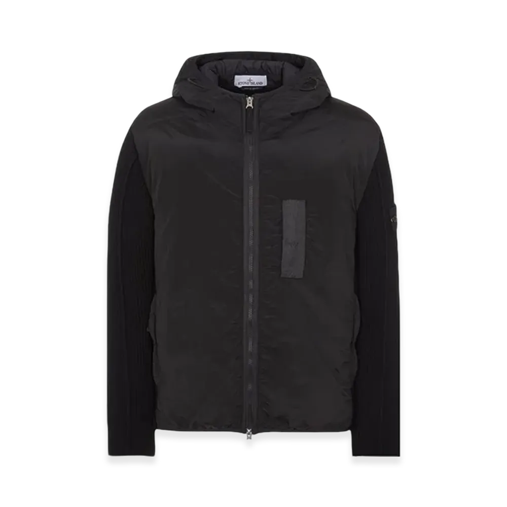 Stone Island 44134 Nylon Metal in Econyl Regenerated Nylon with Primaloft-TC And Knit Hooded Blouson - 23FW "Black"