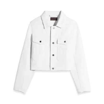 LEMAIRE Women's Denim Cropped Blouson "Milk Bleached"