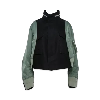 sacai Wool Melton x Nylon Twill Jacket "Dark Navy/Khaki"
