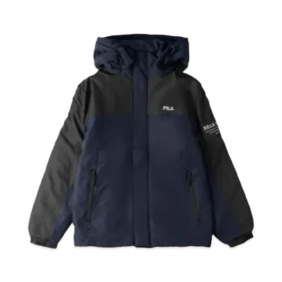 FILA One-Point Logo Embroidery Color Scheme Switching Aluminum Coating Filling Eco Down Jacket Outerwear "Blue"