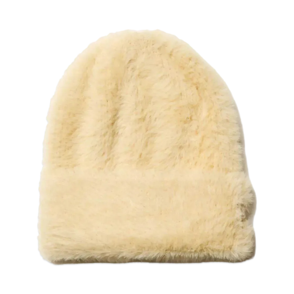 NEW ERA Fluffy and Soft Basic Cuff Knit Shaggy "Cream"