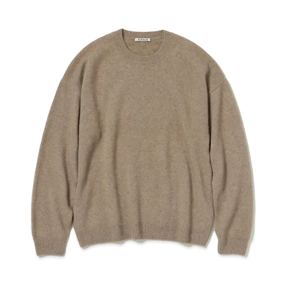 AURALEE Baby Cashmere Knit P/O "Natural Brown"