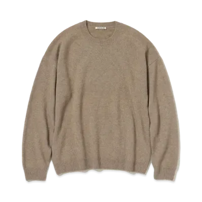 AURALEE Baby Cashmere Knit P/O "Natural Brown"