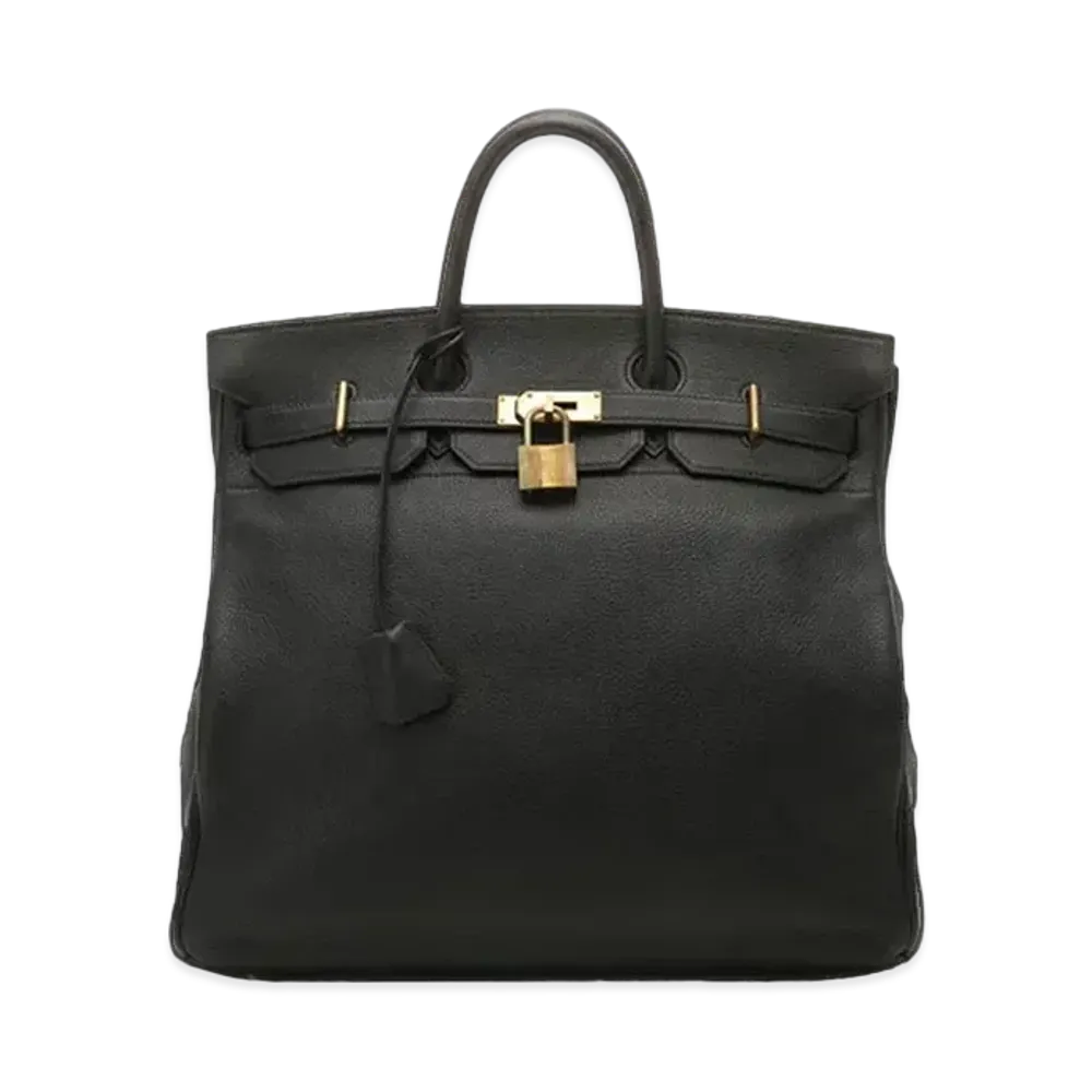 Hermes Haut a Courroies Taurillon Clemence "Noir/Gold"