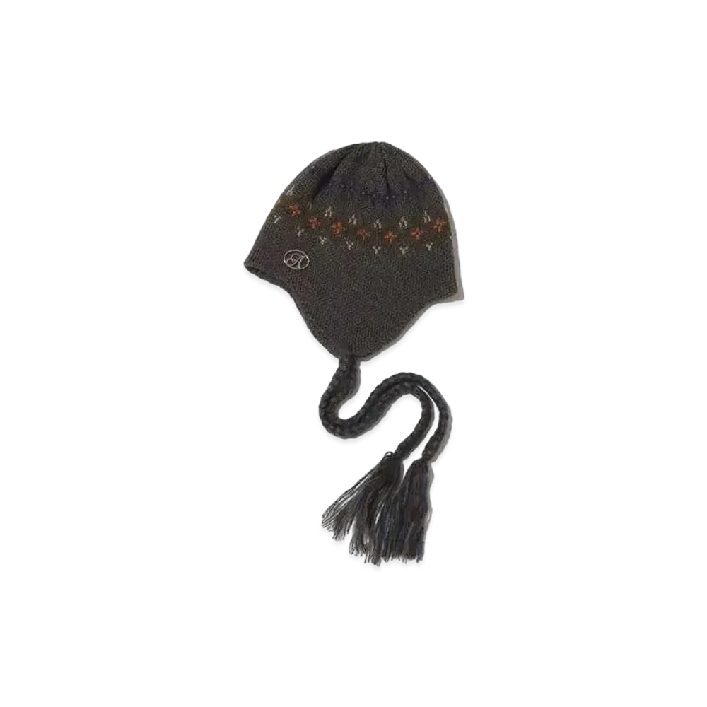 atmos Pink Nordic pattern knit hat "Dark Gray"