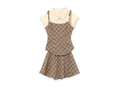 ANDMARY Women's Dafne Check Set Up "Beige"