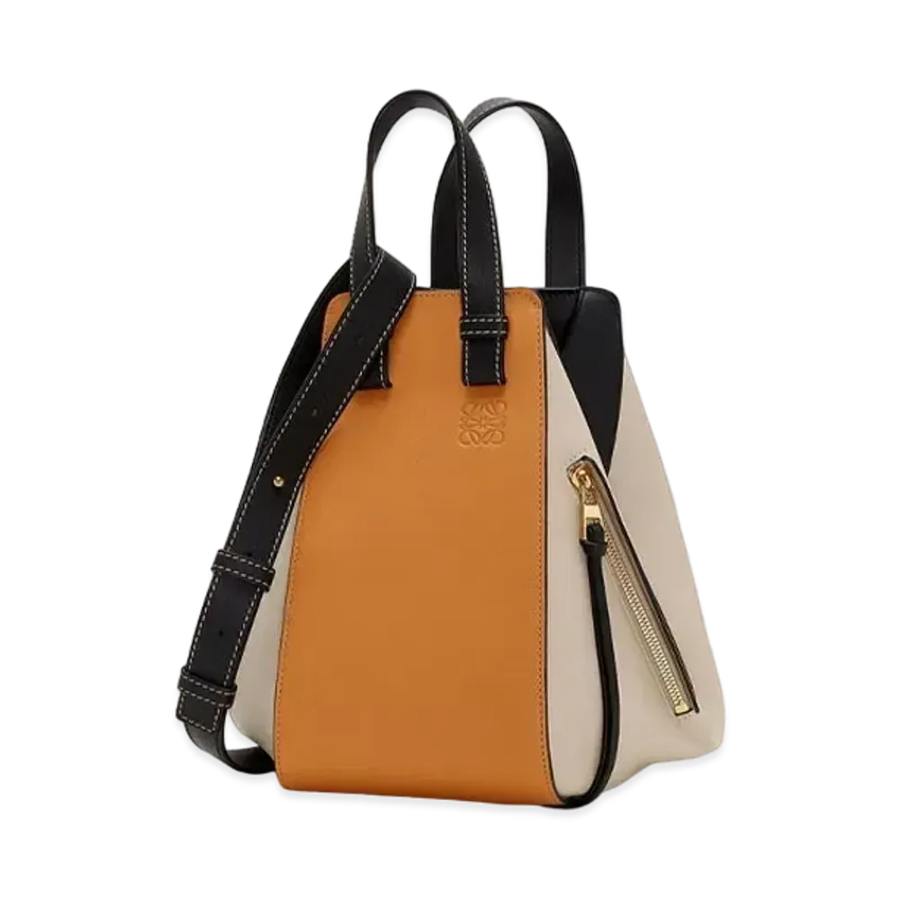 LOEWE Small Hammock Bag In Classic Calfskin "Amber / Light Oat"