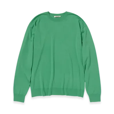AURALEE Super High Gauge Wool Knit P/O "Jade Green"