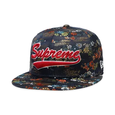 Supreme Floral Jacquard New Era "Navy"