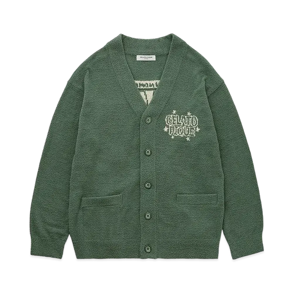 GELATO PIQUE Homme Air Moco Pique Logo Jacquard Cardigan "Green"