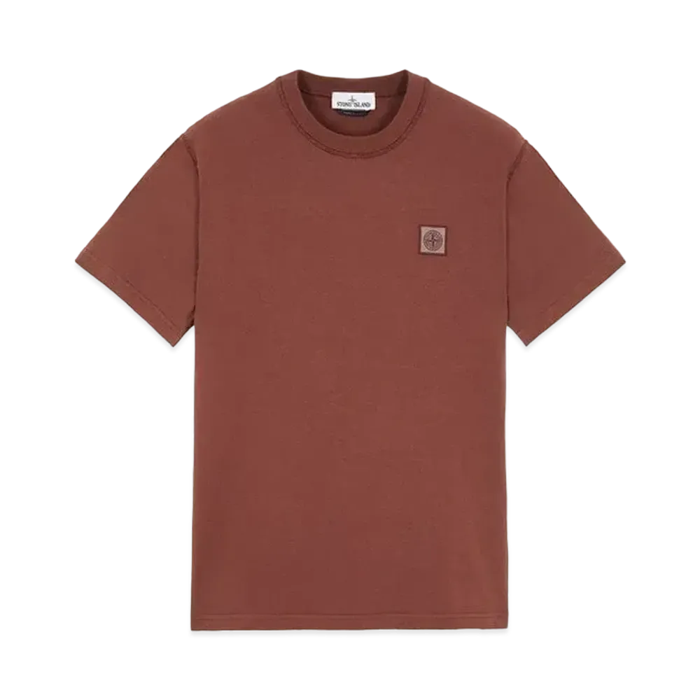 Stone Island 23742 20/1 COTTON JERSEY 'FISSATO' EFFECT_SLIM FIT "Mahogany Brown"