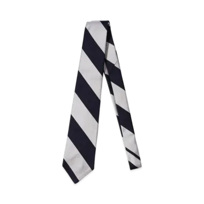 BEAMS IVY Tie Regimental Stripe "Silver"