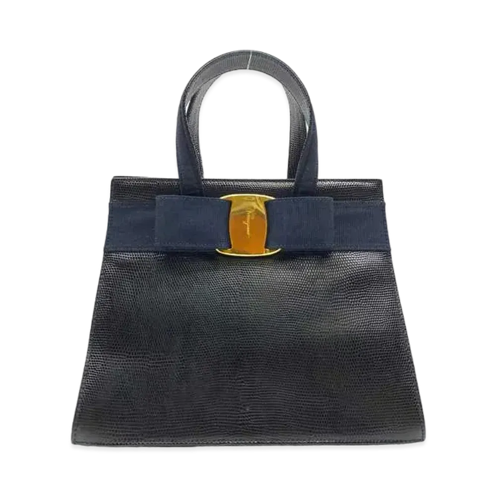 Salvatore Ferragamo Vara Leather 2Way Bag "Black"