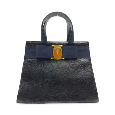 Salvatore Ferragamo Vara Leather 2Way Bag "Black"