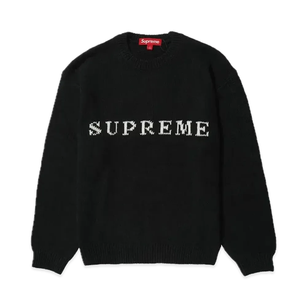 Supreme Contrast Logo Sweater "Black"
