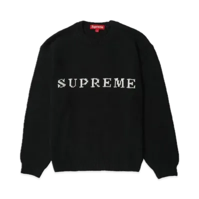 Supreme Contrast Logo Sweater "Black"