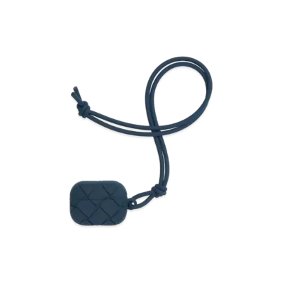 Bottega Veneta Intrecciato Rubber Silicon Airpods Pro Case "Deep Blue"
