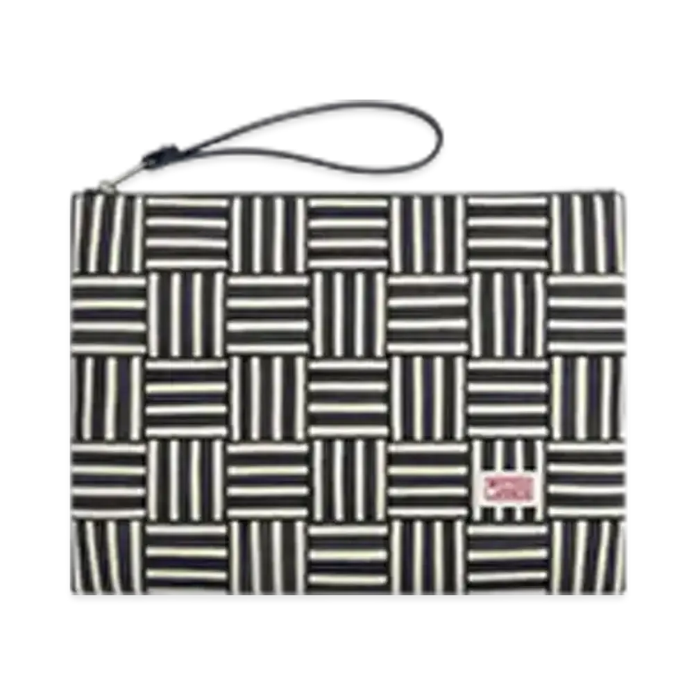 Bottega Veneta Cassette Large Flat Pouch "Navy/White"