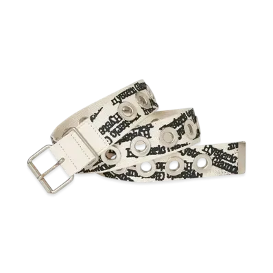HYSTERIC GLAMOUR Type Logo Eyelet Tape Belt "White"