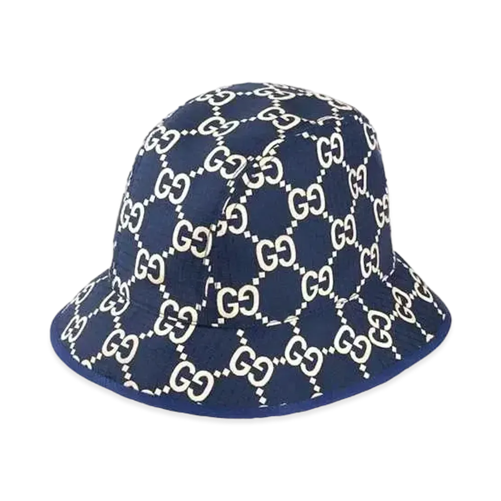 GUCCI GG Ripstop Bucket Hat Online Exclusive "Dark Blue/Beige"