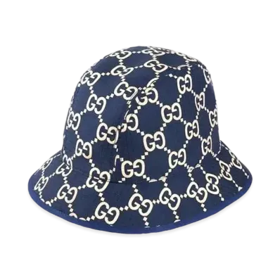 GUCCI GG Ripstop Bucket Hat Online Exclusive "Dark Blue/Beige"