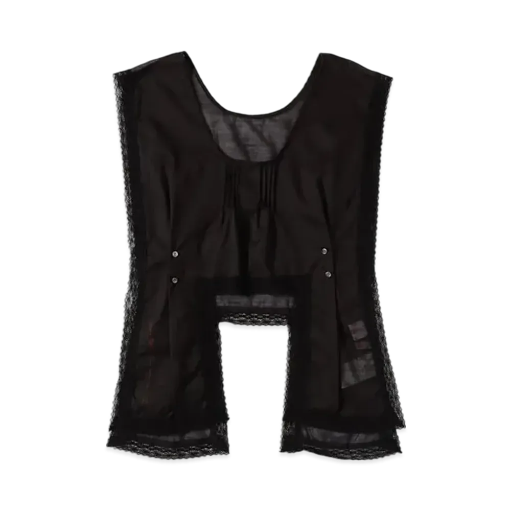 BEAMS Women Lace Bib Sleeveless "Black"
