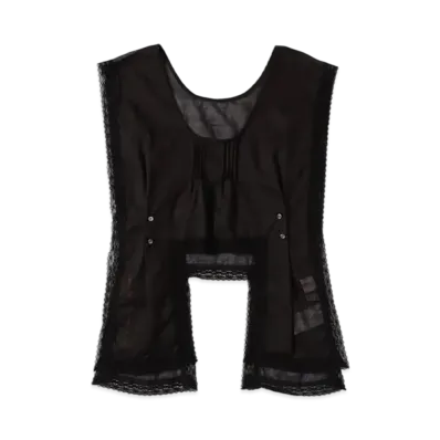 BEAMS Women Lace Bib Sleeveless "Black"