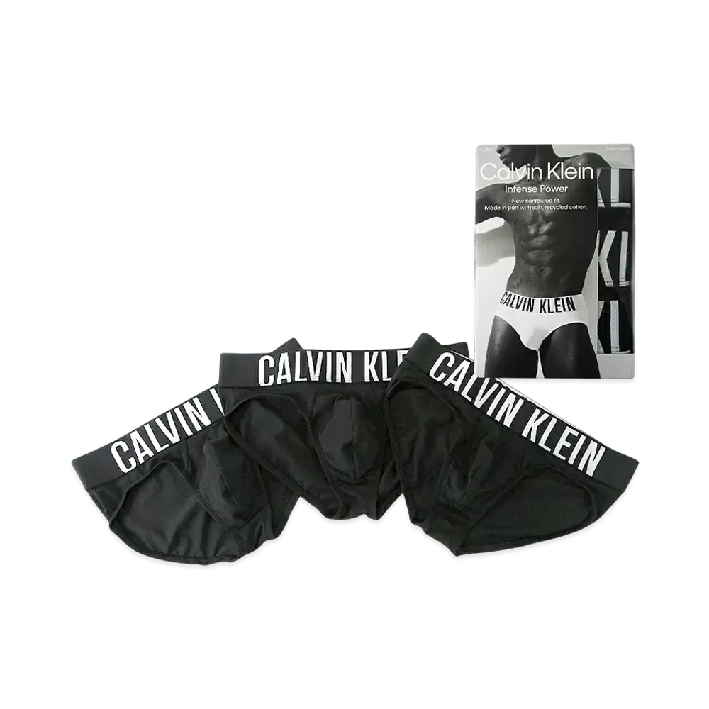 Calvin Klein 3 Pieces Cotton Stretch Hip Briefs "Black"