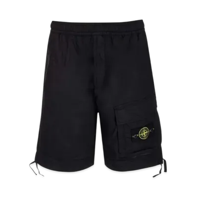 Stone Island L0703 Stretch Cotton Tela Paracadute Garment Dyed Bermuda Shorts - 22SS "Black"