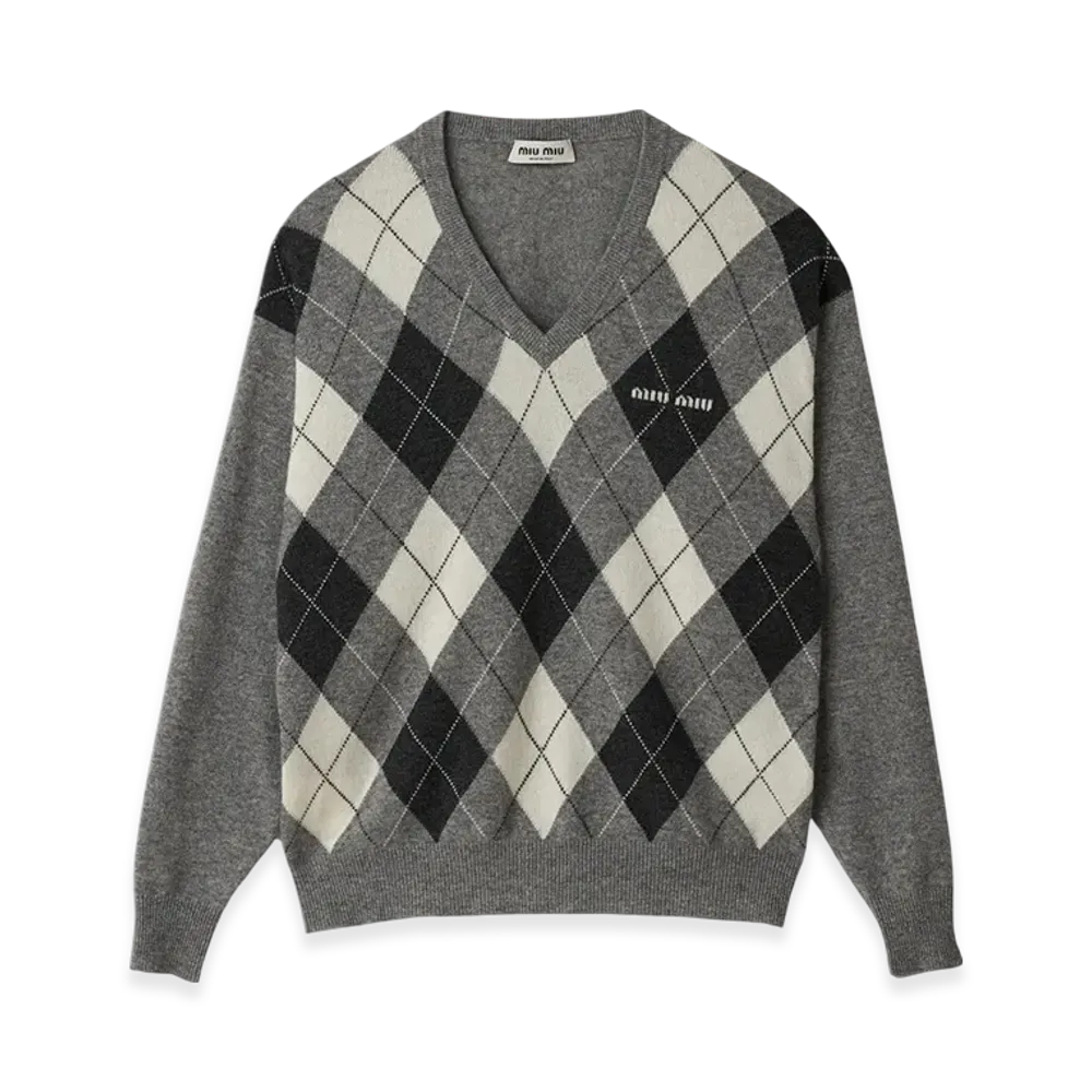 MIU MIU Women's Cashmere Sweater "Marble Grey"