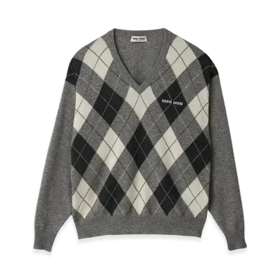 MIU MIU Women's Cashmere Sweater "Marble Grey"
