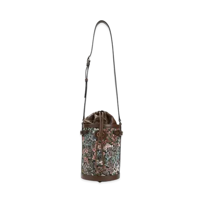 Valentino Women's Bucket Bag In Jacquard "Brown"