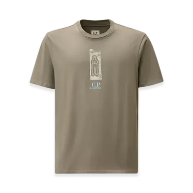 C.P. Company 24/1 Jersey Front and Back Logo T-Shirt "Smoked Pearl Grey"