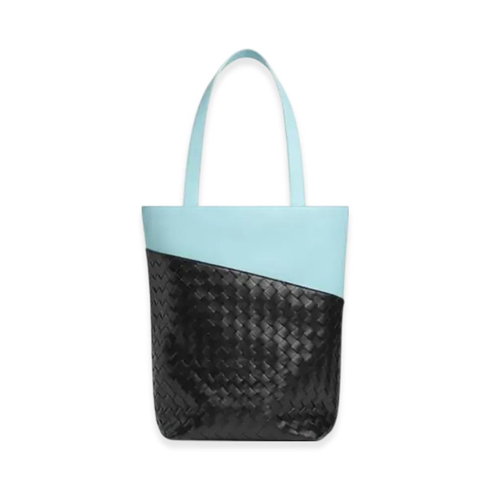 Bottega Veneta Small Intrecciato North-South Tote "Black/Zenith"