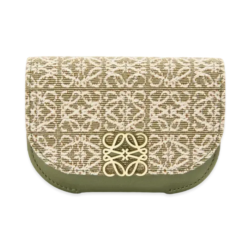 LOEWE Goya Cardholder In Anagram Jacquard And Calfskin "Green/Avocado Green"