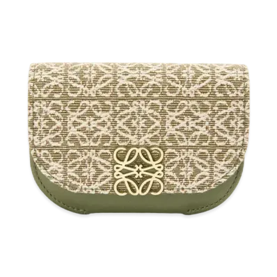 LOEWE Goya Cardholder In Anagram Jacquard And Calfskin "Green/Avocado Green"