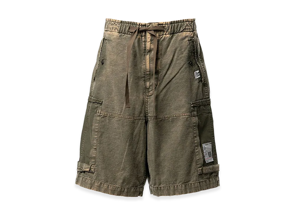 Maison MIHARA YASUHIRO Cotton Satin Cargo Shorts "Dark Green"